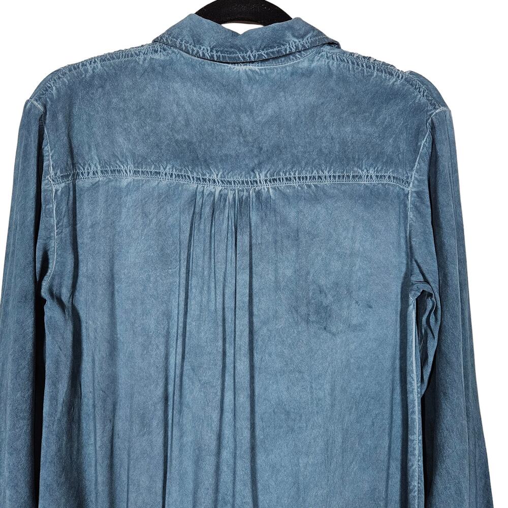 Pilcro Anthropologie Kimberly Maxi Dress XSP Petite Blue Chambray Button Up - Picture 7 of 12